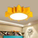 Sun Flush Mount Lamp Contemporary Acrylic Yellow/Blue/Red LED Lighting Fixture for Kindergarten Yellow Clearhalo 'Ceiling Lights' 'Close To Ceiling Lights' 'Close to ceiling' 'Flush mount' Lighting' 753613