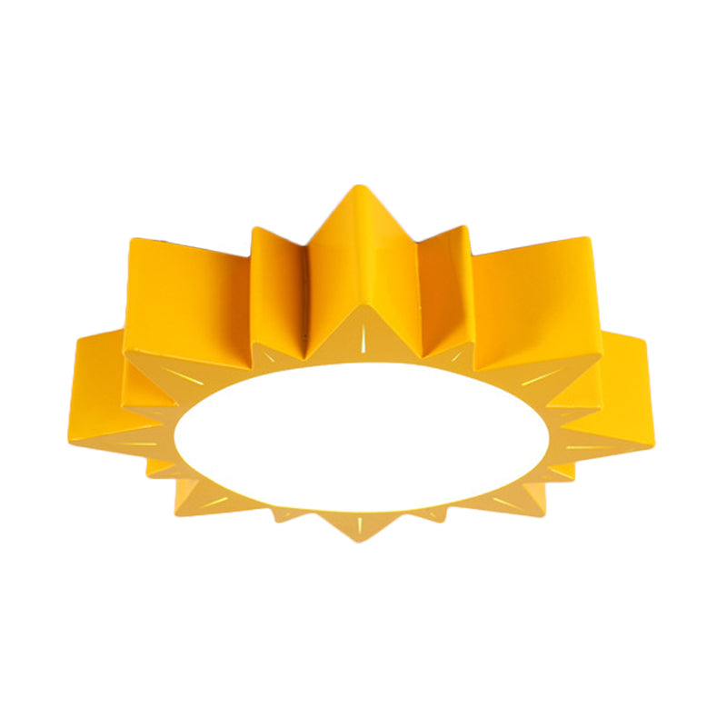 Sun Flush Mount Lamp Contemporary Acrylic Yellow/Blue/Red LED Lighting Fixture for Kindergarten Clearhalo 'Ceiling Lights' 'Close To Ceiling Lights' 'Close to ceiling' 'Flush mount' Lighting' 753616