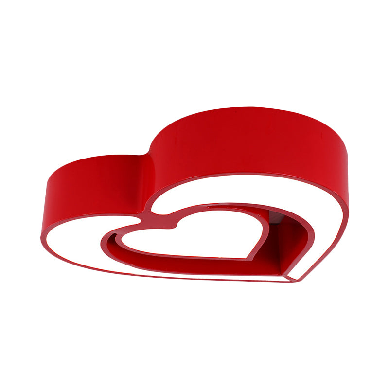 Loving Heart Ceiling Flush Mount Contemporary Acrylic Blue/Red/Pink LED Flush Light for Bedroom Clearhalo 'Ceiling Lights' 'Close To Ceiling Lights' 'Close to ceiling' 'Flush mount' Lighting' 753635