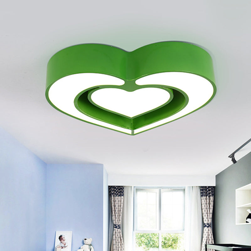 Loving Heart Ceiling Flush Mount Contemporary Acrylic Blue/Red/Pink LED Flush Light for Bedroom Clearhalo 'Ceiling Lights' 'Close To Ceiling Lights' 'Close to ceiling' 'Flush mount' Lighting' 753646