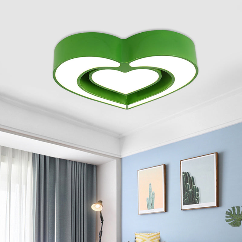 Loving Heart Ceiling Flush Mount Contemporary Acrylic Blue/Red/Pink LED Flush Light for Bedroom Clearhalo 'Ceiling Lights' 'Close To Ceiling Lights' 'Close to ceiling' 'Flush mount' Lighting' 753647