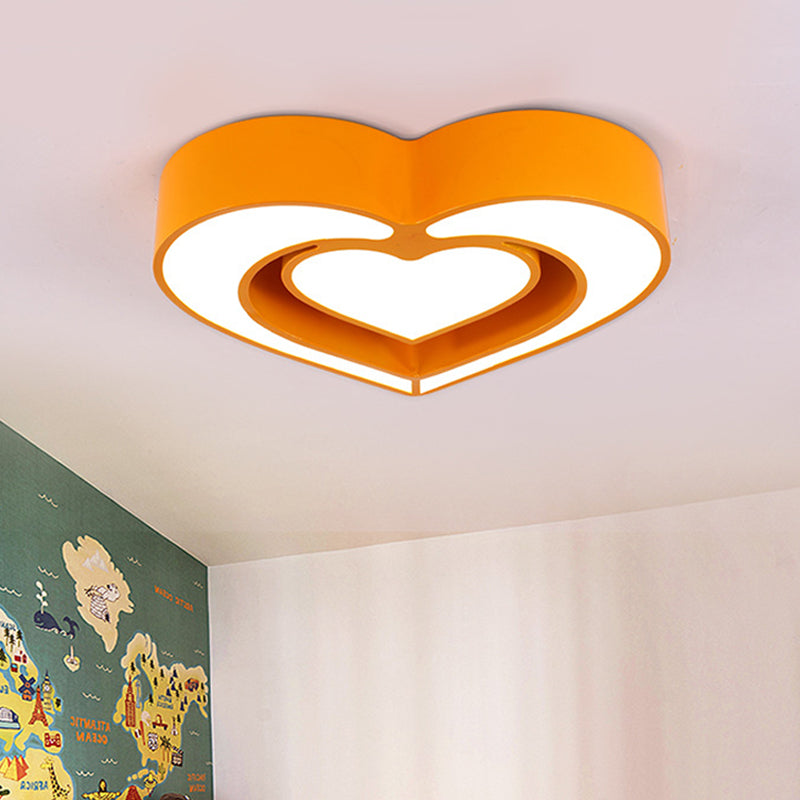 Loving Heart Ceiling Flush Mount Contemporary Acrylic Blue/Red/Pink LED Flush Light for Bedroom Clearhalo 'Ceiling Lights' 'Close To Ceiling Lights' 'Close to ceiling' 'Flush mount' Lighting' 753650