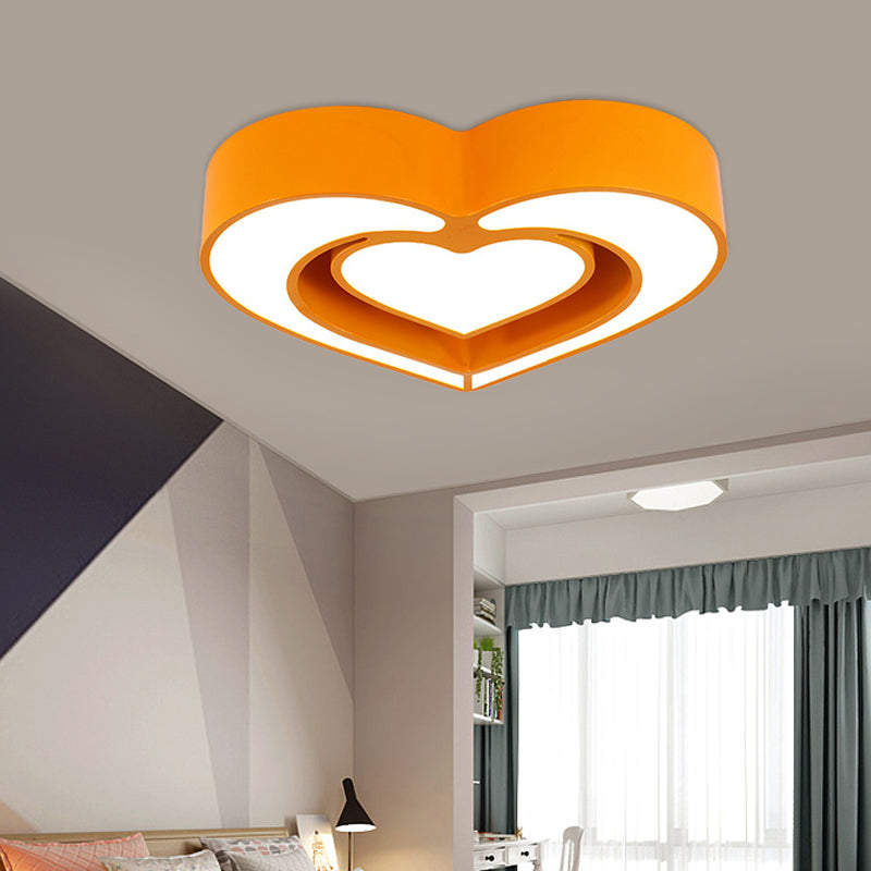 Loving Heart Ceiling Flush Mount Contemporary Acrylic Blue/Red/Pink LED Flush Light for Bedroom Clearhalo 'Ceiling Lights' 'Close To Ceiling Lights' 'Close to ceiling' 'Flush mount' Lighting' 753651