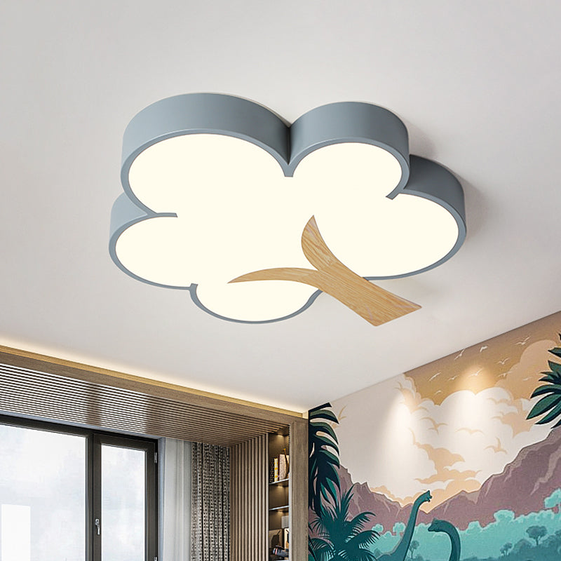 Grey/Green Tree Ceiling Flush Contemporary Acrylic LED Flush Mount Light Fixture for Bedroom Clearhalo 'Ceiling Lights' 'Close To Ceiling Lights' 'Close to ceiling' 'Flush mount' Lighting' 753674