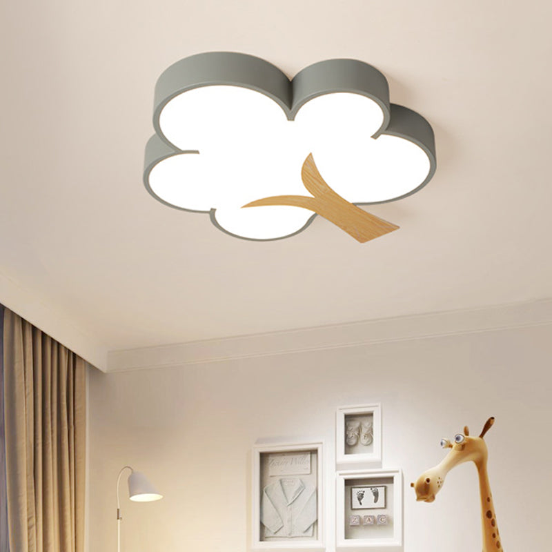 Grey/Green Tree Ceiling Flush Contemporary Acrylic LED Flush Mount Light Fixture for Bedroom Clearhalo 'Ceiling Lights' 'Close To Ceiling Lights' 'Close to ceiling' 'Flush mount' Lighting' 753675