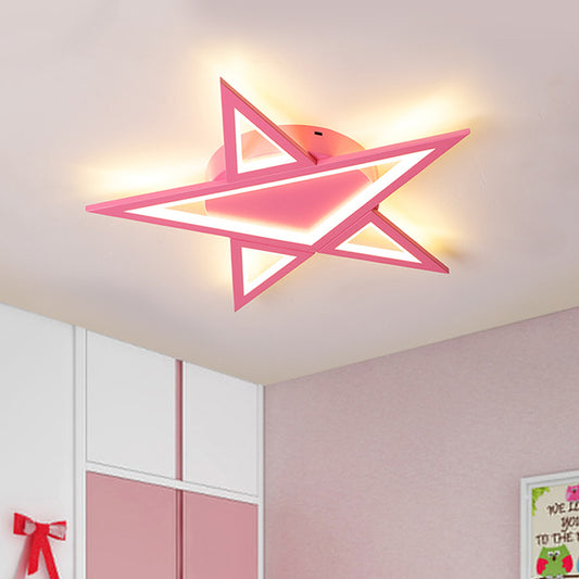 Acrylic Star Flush Mount Lighting Modernist Blue/Pink LED Ceiling Flush Mount for Bedroom Pink Clearhalo 'Ceiling Lights' 'Close To Ceiling Lights' 'Close to ceiling' 'Flush mount' Lighting' 753677