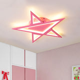 Acrylic Star Flush Mount Lighting Modernist Blue/Pink LED Ceiling Flush Mount for Bedroom Pink Clearhalo 'Ceiling Lights' 'Close To Ceiling Lights' 'Close to ceiling' 'Flush mount' Lighting' 753677