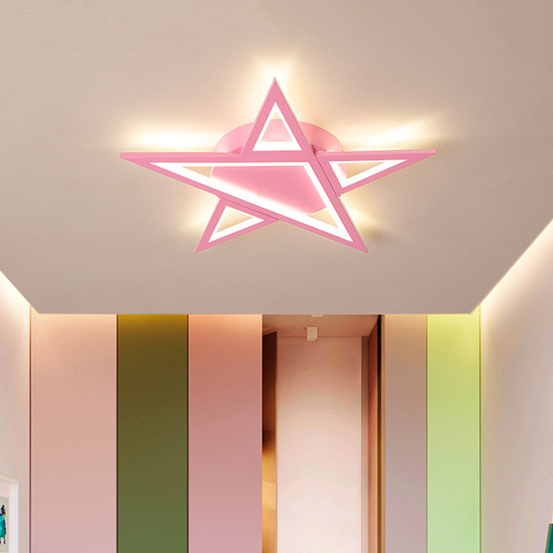 Acrylic Star Flush Mount Lighting Modernist Blue/Pink LED Ceiling Flush Mount for Bedroom Clearhalo 'Ceiling Lights' 'Close To Ceiling Lights' 'Close to ceiling' 'Flush mount' Lighting' 753678