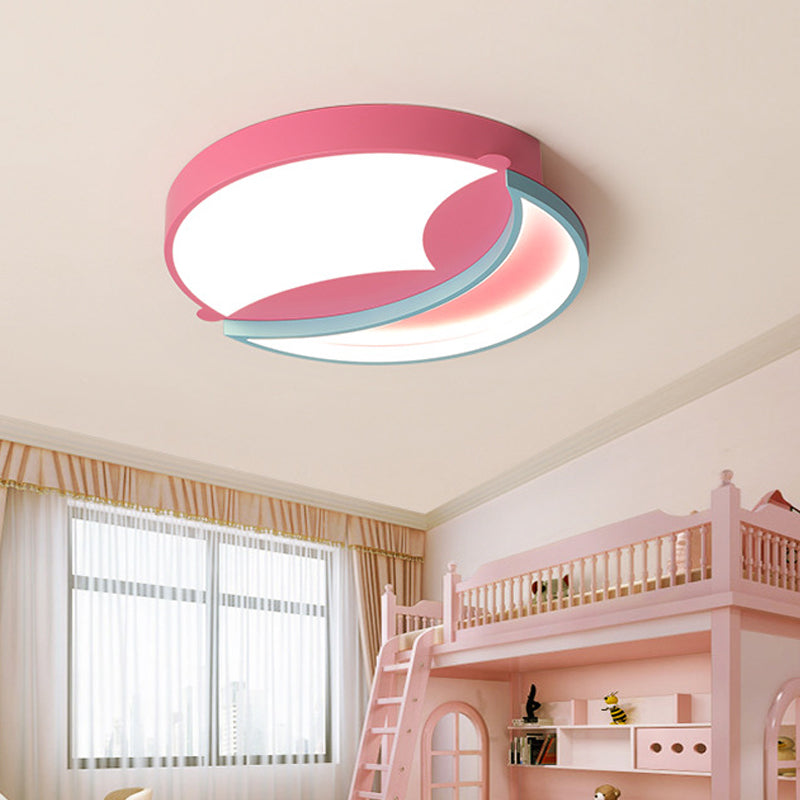 Modernist LED Flush Ceiling Light Blue/Pink Crescent Flush Mount Pendant Fixture with Acrylic Shade for Bedroom Clearhalo 'Ceiling Lights' 'Close To Ceiling Lights' 'Close to ceiling' 'Flush mount' Lighting' 753686