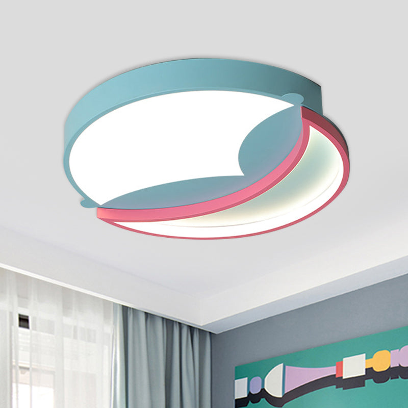 Modernist LED Flush Ceiling Light Blue/Pink Crescent Flush Mount Pendant Fixture with Acrylic Shade for Bedroom Blue Clearhalo 'Ceiling Lights' 'Close To Ceiling Lights' 'Close to ceiling' 'Flush mount' Lighting' 753689