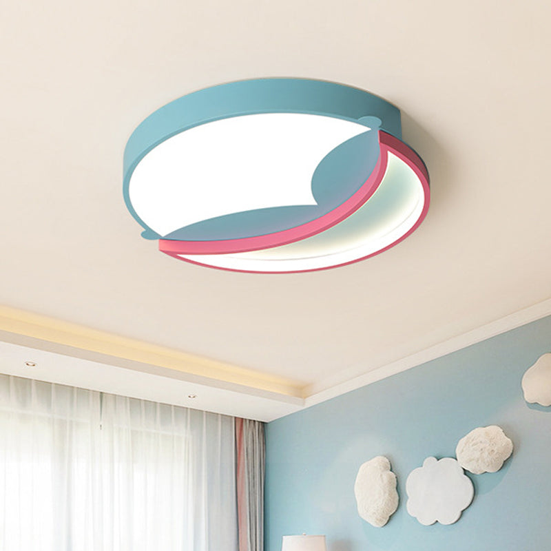 Modernist LED Flush Ceiling Light Blue/Pink Crescent Flush Mount Pendant Fixture with Acrylic Shade for Bedroom Clearhalo 'Ceiling Lights' 'Close To Ceiling Lights' 'Close to ceiling' 'Flush mount' Lighting' 753690