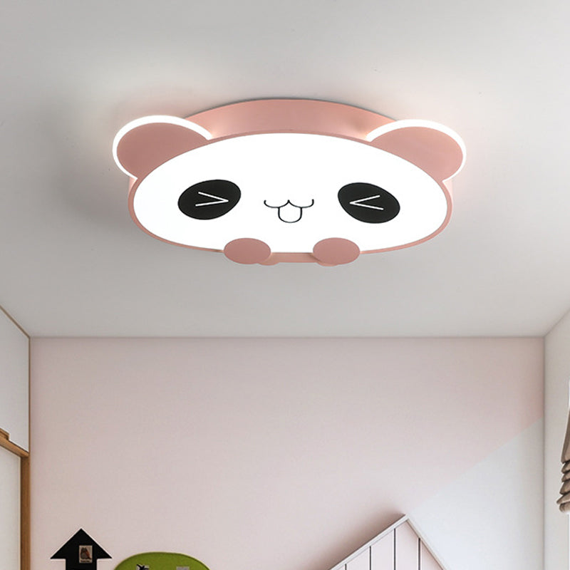 Black/Pink Panda Flushmount Fixture Modernist Acrylic LED Ceiling Mounted Light for Bedroom Clearhalo 'Ceiling Lights' 'Close To Ceiling Lights' 'Close to ceiling' 'Flush mount' Lighting' 753790