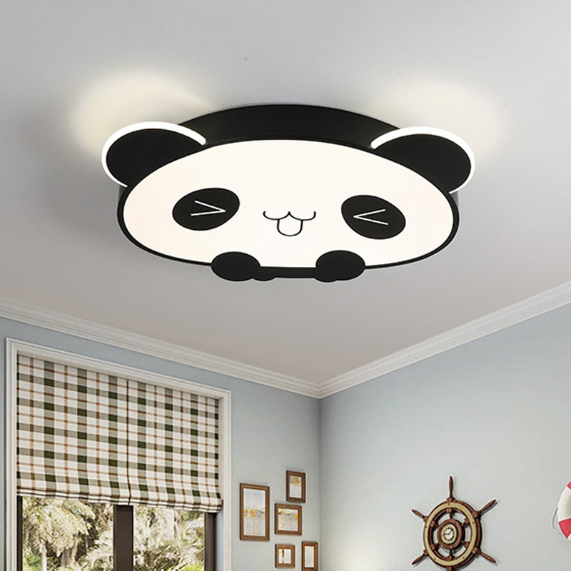 Black/Pink Panda Flushmount Fixture Modernist Acrylic LED Ceiling Mounted Light for Bedroom Clearhalo 'Ceiling Lights' 'Close To Ceiling Lights' 'Close to ceiling' 'Flush mount' Lighting' 753794