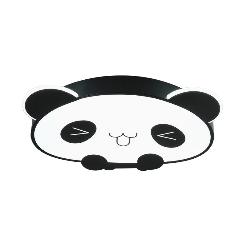 Black/Pink Panda Flushmount Fixture Modernist Acrylic LED Ceiling Mounted Light for Bedroom Clearhalo 'Ceiling Lights' 'Close To Ceiling Lights' 'Close to ceiling' 'Flush mount' Lighting' 753795