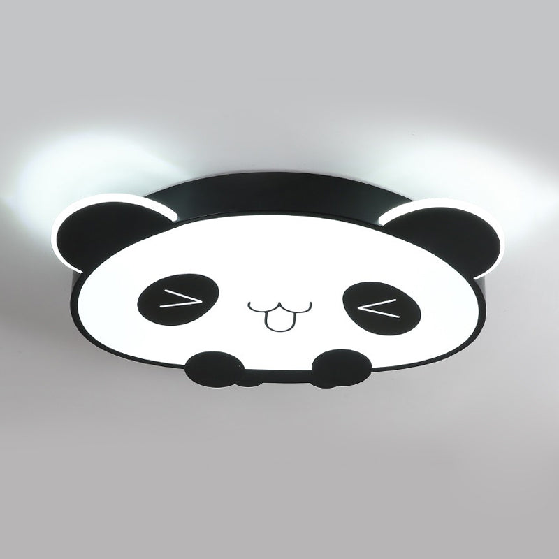 Black/Pink Panda Flushmount Fixture Modernist Acrylic LED Ceiling Mounted Light for Bedroom Clearhalo 'Ceiling Lights' 'Close To Ceiling Lights' 'Close to ceiling' 'Flush mount' Lighting' 753796