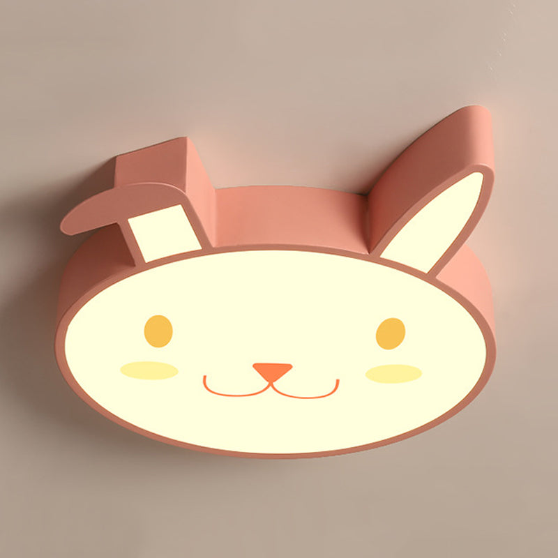 Rabbit Flush Mount Cartoon Style Acrylic Pink/Blue/White LED Flushmount Ceiling Fixture for Bedroom Clearhalo 'Ceiling Lights' 'Close To Ceiling Lights' 'Close to ceiling' 'Flush mount' Lighting' 753827