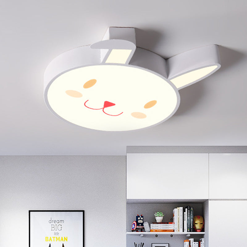 Rabbit Flush Mount Cartoon Style Acrylic Pink/Blue/White LED Flushmount Ceiling Fixture for Bedroom Clearhalo 'Ceiling Lights' 'Close To Ceiling Lights' 'Close to ceiling' 'Flush mount' Lighting' 753830