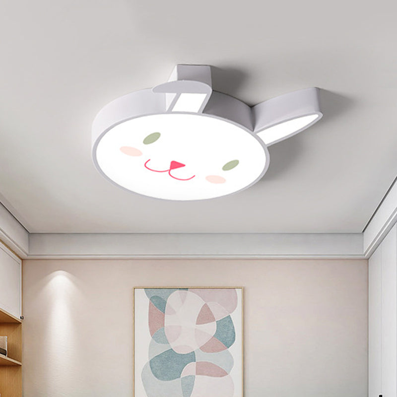 Rabbit Flush Mount Cartoon Style Acrylic Pink/Blue/White LED Flushmount Ceiling Fixture for Bedroom Clearhalo 'Ceiling Lights' 'Close To Ceiling Lights' 'Close to ceiling' 'Flush mount' Lighting' 753831