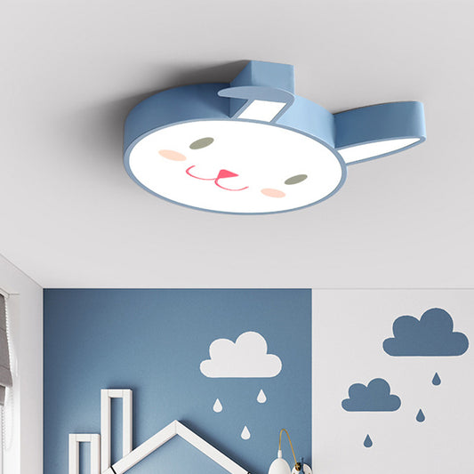 Rabbit Flush Mount Cartoon Style Acrylic Pink/Blue/White LED Flushmount Ceiling Fixture for Bedroom Clearhalo 'Ceiling Lights' 'Close To Ceiling Lights' 'Close to ceiling' 'Flush mount' Lighting' 753834