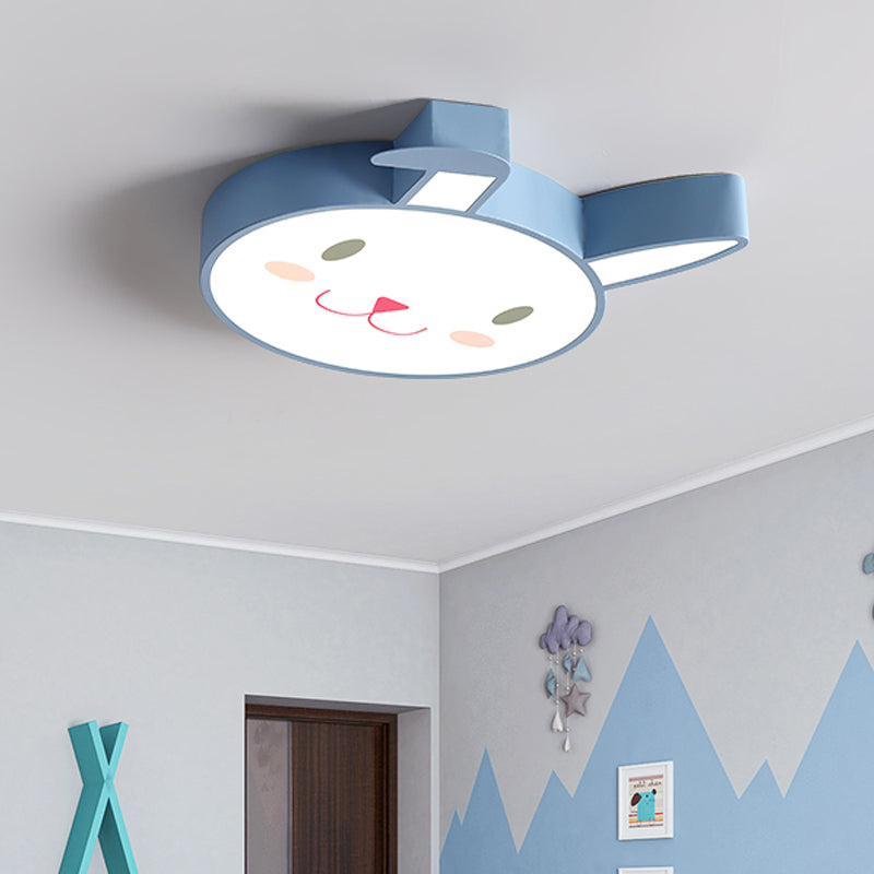 Rabbit Flush Mount Cartoon Style Acrylic Pink/Blue/White LED Flushmount Ceiling Fixture for Bedroom Clearhalo 'Ceiling Lights' 'Close To Ceiling Lights' 'Close to ceiling' 'Flush mount' Lighting' 753835