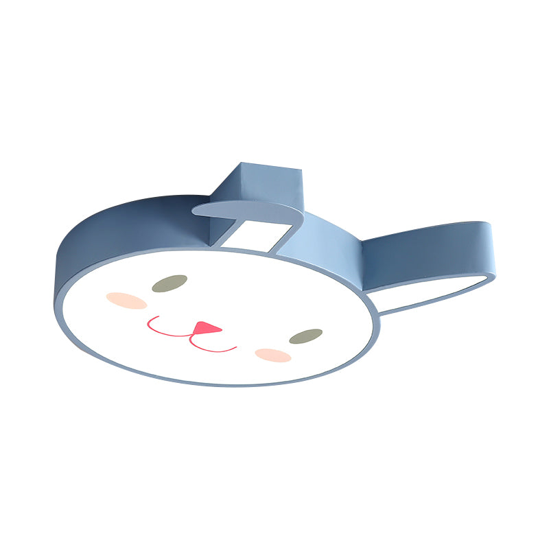 Rabbit Flush Mount Cartoon Style Acrylic Pink/Blue/White LED Flushmount Ceiling Fixture for Bedroom Clearhalo 'Ceiling Lights' 'Close To Ceiling Lights' 'Close to ceiling' 'Flush mount' Lighting' 753836