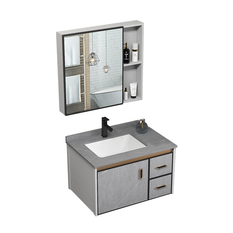 Single Bathroom Vanity Glam Gray Metal Frame Rectangular Wall Mount Vanity Set Vanity & Faucet & Mirror Cabinet https://res.litfad.com/site/img/item/2023/02/13/7539075/1200x1200.jpg Stone Clearhalo 'Bathroom Remodel & Bathroom Fixtures' 'Bathroom Vanities' 'bathroom_vanities' 'Home Improvement' 'home_improvement' 'home_improvement_bathroom_vanities' 7539062