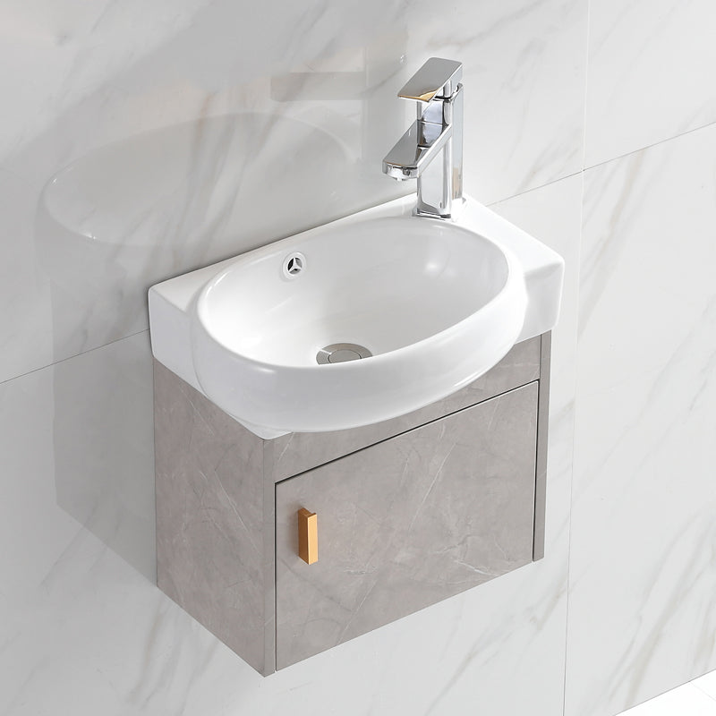 Rectangular Glam Sink Vanity Ceramic Single Wall Mount Vanity Set Clearhalo 'Bathroom Remodel & Bathroom Fixtures' 'Bathroom Vanities' 'bathroom_vanities' 'Home Improvement' 'home_improvement' 'home_improvement_bathroom_vanities' 7539138