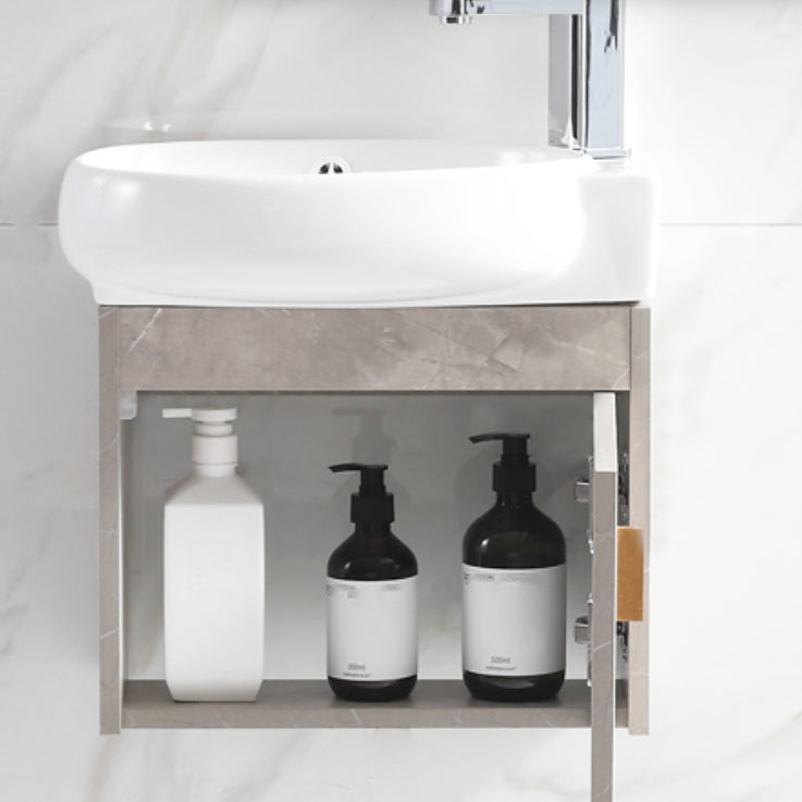 Rectangular Glam Sink Vanity Ceramic Single Wall Mount Vanity Set Clearhalo 'Bathroom Remodel & Bathroom Fixtures' 'Bathroom Vanities' 'bathroom_vanities' 'Home Improvement' 'home_improvement' 'home_improvement_bathroom_vanities' 7539147