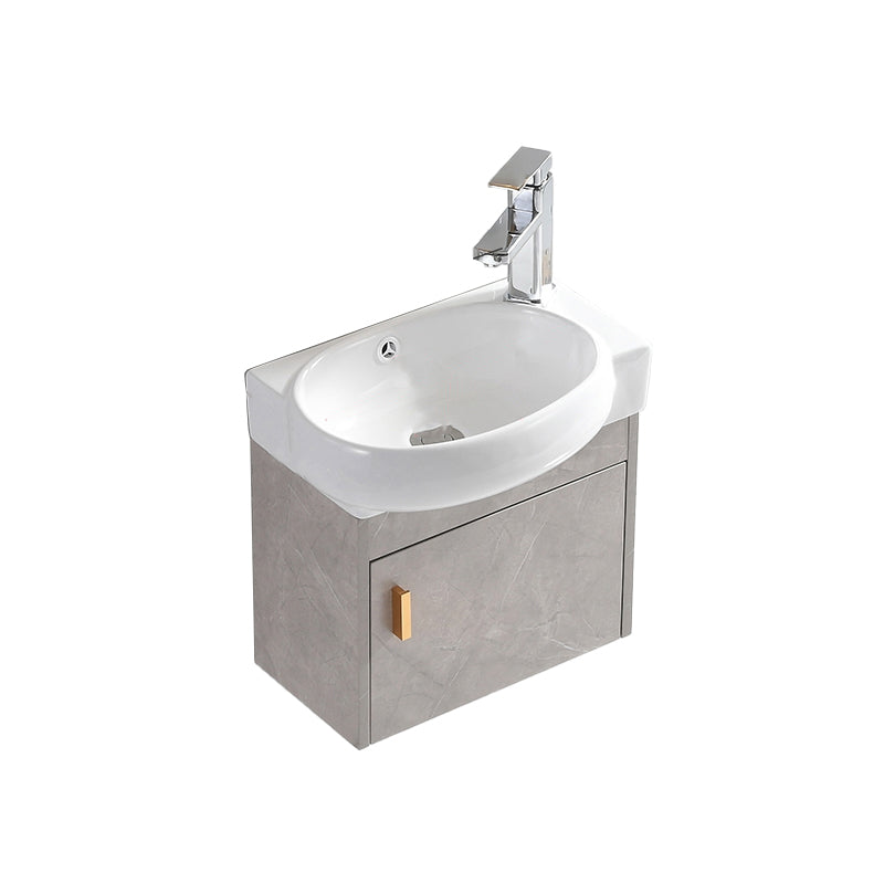 Rectangular Glam Sink Vanity Ceramic Single Wall Mount Vanity Set Vanity & Faucet 17"L x 11"W x 15"H Right Clearhalo 'Bathroom Remodel & Bathroom Fixtures' 'Bathroom Vanities' 'bathroom_vanities' 'Home Improvement' 'home_improvement' 'home_improvement_bathroom_vanities' 7539155