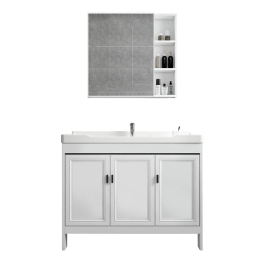 Freestanding Bathroom Vanity Modern White Ceramic Top Single Vanity Set Clearhalo 'Bathroom Remodel & Bathroom Fixtures' 'Bathroom Vanities' 'bathroom_vanities' 'Home Improvement' 'home_improvement' 'home_improvement_bathroom_vanities' 7539273