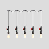 Black Finish 5/7 Bulbs Multi Pendant Light Industrial Iron Bare Bulb Tandem Hanging Lamp Clearhalo 'Art Deco Pendants' 'Black' 'Cast Iron' 'Ceiling Lights' 'Ceramic' 'Crystal' 'Industrial Pendants' 'Industrial' 'Metal' 'Middle Century Pendants' 'Pendant Lights' 'Pendants' 'Rustic Pendants' 'Tiffany' Lighting' 754036