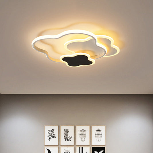 Seamless Curve Bedroom Flushmount Acrylic LED Modern Style Close to Ceiling Light in White/Gold White Clearhalo 'Ceiling Lights' 'Close To Ceiling Lights' 'Close to ceiling' 'Flush mount' Lighting' 754229