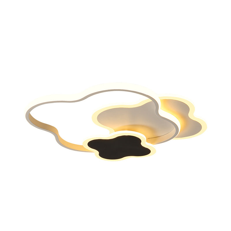 Seamless Curve Bedroom Flushmount Acrylic LED Modern Style Close to Ceiling Light in White/Gold Clearhalo 'Ceiling Lights' 'Close To Ceiling Lights' 'Close to ceiling' 'Flush mount' Lighting' 754231