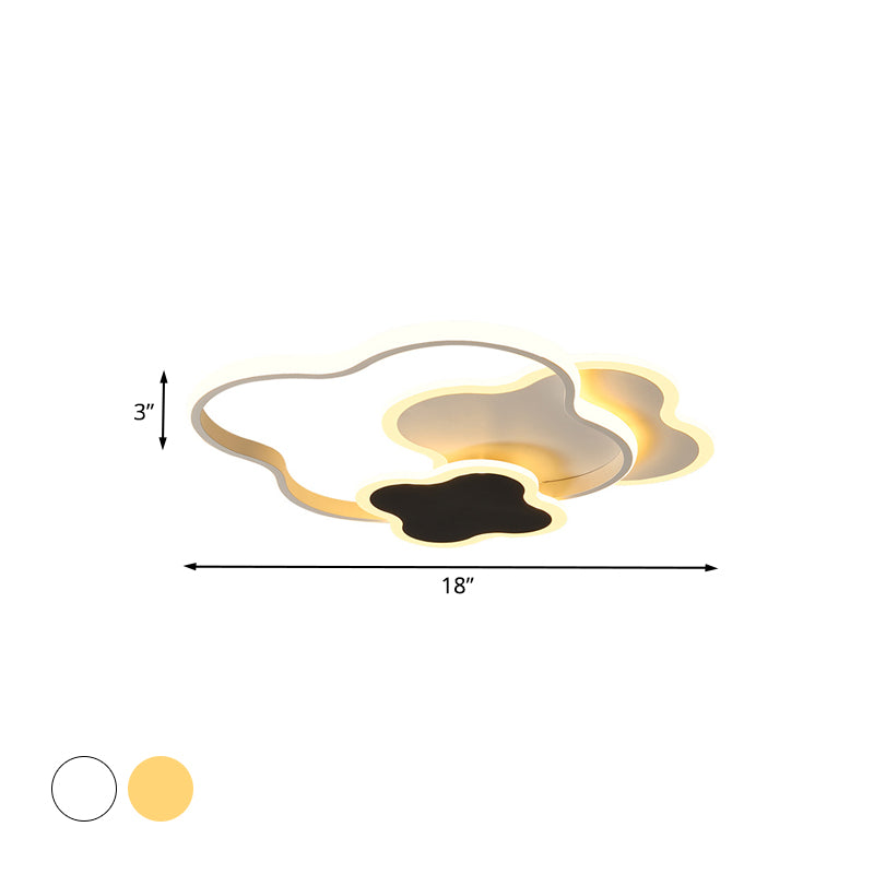 Seamless Curve Bedroom Flushmount Acrylic LED Modern Style Close to Ceiling Light in White/Gold Clearhalo 'Ceiling Lights' 'Close To Ceiling Lights' 'Close to ceiling' 'Flush mount' Lighting' 754232