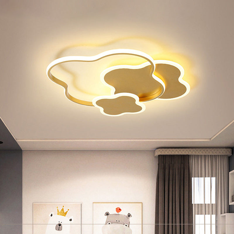 Seamless Curve Bedroom Flushmount Acrylic LED Modern Style Close to Ceiling Light in White/Gold Gold Clearhalo 'Ceiling Lights' 'Close To Ceiling Lights' 'Close to ceiling' 'Flush mount' Lighting' 754233