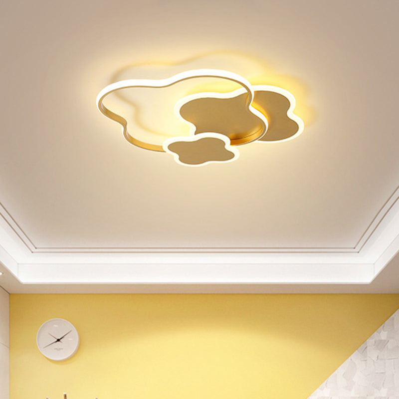 Seamless Curve Bedroom Flushmount Acrylic LED Modern Style Close to Ceiling Light in White/Gold Clearhalo 'Ceiling Lights' 'Close To Ceiling Lights' 'Close to ceiling' 'Flush mount' Lighting' 754234