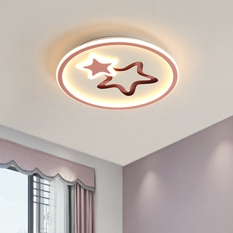 White/Blue Star Flush Mount Fixture Minimalist LED Acrylic Ceiling Mounted Light for Living Room Pink Clearhalo 'Ceiling Lights' 'Close To Ceiling Lights' 'Close to ceiling' 'Flush mount' Lighting' 754251