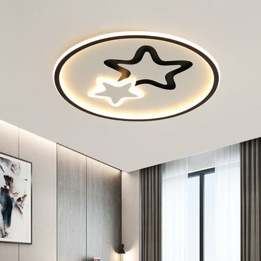 White/Blue Star Flush Mount Fixture Minimalist LED Acrylic Ceiling Mounted Light for Living Room White Clearhalo 'Ceiling Lights' 'Close To Ceiling Lights' 'Close to ceiling' 'Flush mount' Lighting' 754254