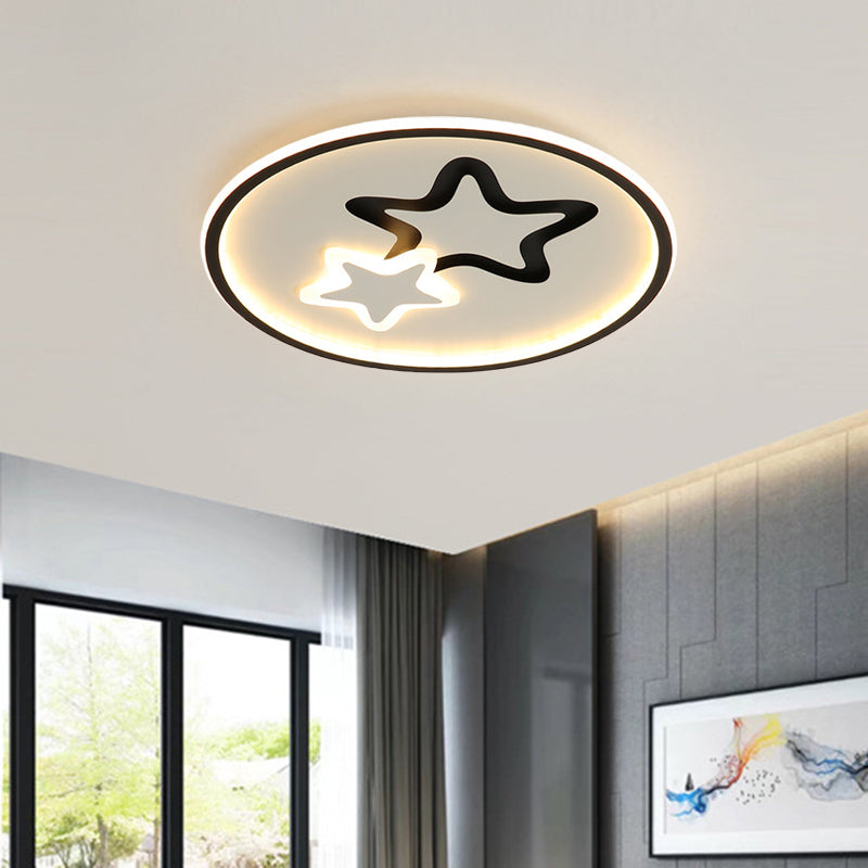 White/Blue Star Flush Mount Fixture Minimalist LED Acrylic Ceiling Mounted Light for Living Room Clearhalo 'Ceiling Lights' 'Close To Ceiling Lights' 'Close to ceiling' 'Flush mount' Lighting' 754255