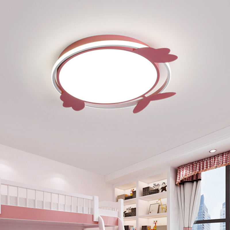 Nordic Style Bird Shaped Ceiling Light Fixture Acrylic LED Bedroom Flush Mount in Pink/Blue Pink Clearhalo 'Ceiling Lights' 'Close To Ceiling Lights' 'Close to ceiling' 'Flush mount' Lighting' 754264