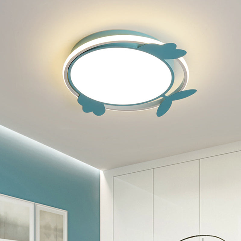 Nordic Style Bird Shaped Ceiling Light Fixture Acrylic LED Bedroom Flush Mount in Pink/Blue Blue Clearhalo 'Ceiling Lights' 'Close To Ceiling Lights' 'Close to ceiling' 'Flush mount' Lighting' 754268