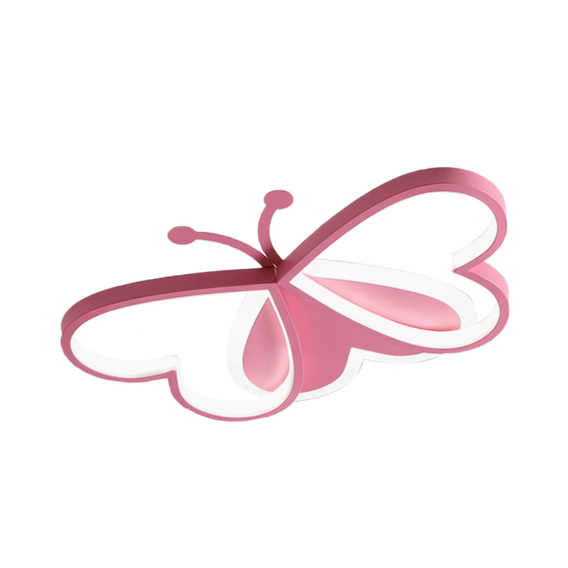 Butterfly Bedroom Flush Ceiling Light Acrylic LED Minimalistic Flushmount Lighting in Pink/Blue Clearhalo 'Ceiling Lights' 'Close To Ceiling Lights' 'Close to ceiling' 'Flush mount' Lighting' 754306