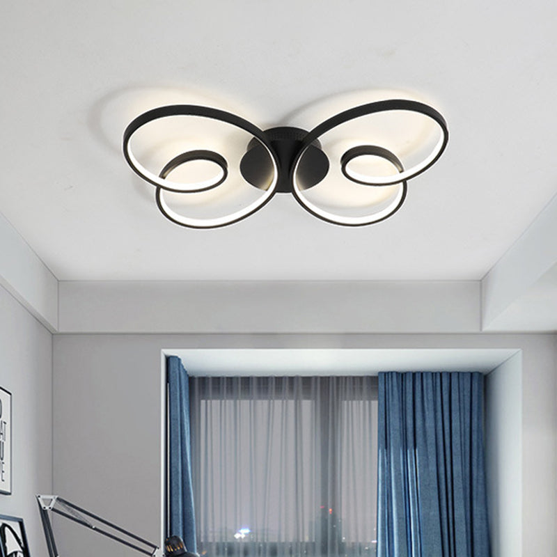 Acrylic Butterfly Flush Mount Spotlight Minimalism LED Black/White Finish Close to Ceiling Light Black Clearhalo 'Ceiling Lights' 'Close To Ceiling Lights' 'Close to ceiling' 'Flush mount' Lighting' 754307