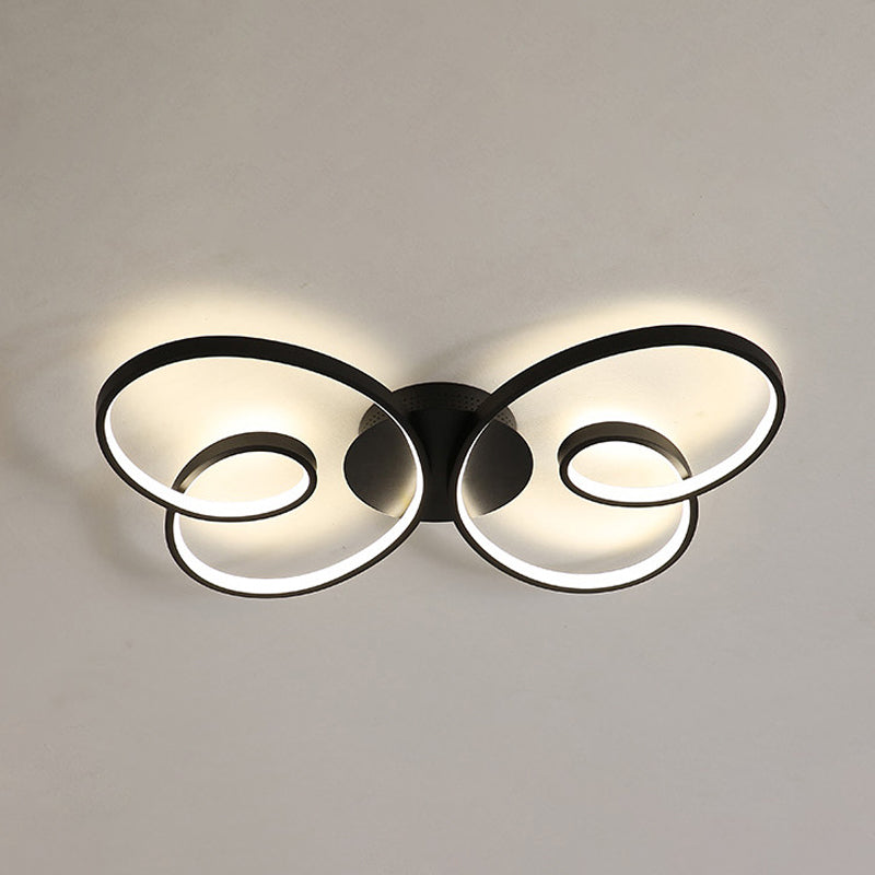 Acrylic Butterfly Flush Mount Spotlight Minimalism LED Black/White Finish Close to Ceiling Light Clearhalo 'Ceiling Lights' 'Close To Ceiling Lights' 'Close to ceiling' 'Flush mount' Lighting' 754309