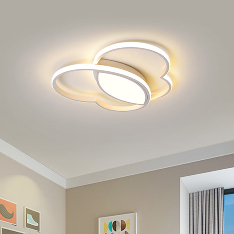 Acrylic Loving Heart Flush Mount Nordic Style LED Ceiling Light Fixture in White/Pink/Blue for Nursery White Clearhalo 'Ceiling Lights' 'Close To Ceiling Lights' 'Close to ceiling' 'Flush mount' Lighting' 754314