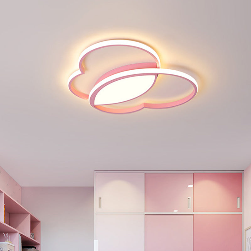 Acrylic Loving Heart Flush Mount Nordic Style LED Ceiling Light Fixture in White/Pink/Blue for Nursery Clearhalo 'Ceiling Lights' 'Close To Ceiling Lights' 'Close to ceiling' 'Flush mount' Lighting' 754319