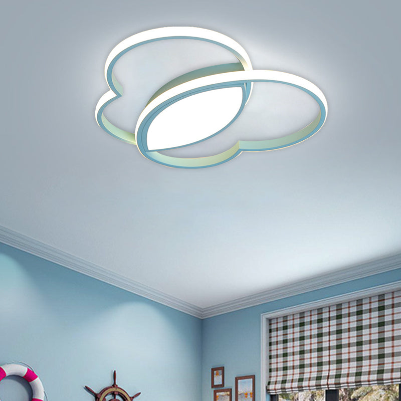 Acrylic Loving Heart Flush Mount Nordic Style LED Ceiling Light Fixture in White/Pink/Blue for Nursery Clearhalo 'Ceiling Lights' 'Close To Ceiling Lights' 'Close to ceiling' 'Flush mount' Lighting' 754322