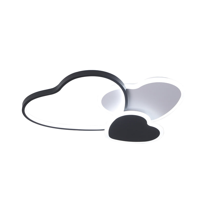 Modern Heart Design Ceiling Fixture Acrylic LED Bedroom Flush Mount Spotlight in Black, Warm/White Light Clearhalo 'Ceiling Lights' 'Close To Ceiling Lights' 'Close to ceiling' 'Flush mount' Lighting' 754334