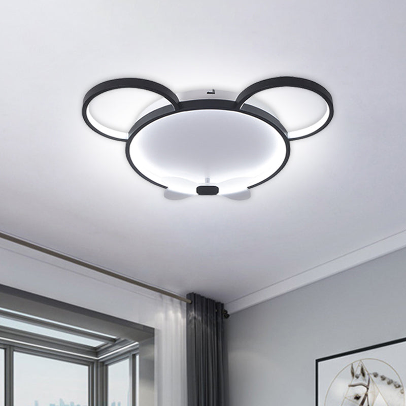 LED Bedroom Flush Mount Fixture Creative Black Flushmount with Mouse Acrylic Shade in White/Warm Light Clearhalo 'Ceiling Lights' 'Close To Ceiling Lights' 'Close to ceiling' 'Flush mount' Lighting' 754341