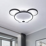 LED Bedroom Flush Mount Fixture Creative Black Flushmount with Mouse Acrylic Shade in White/Warm Light Clearhalo 'Ceiling Lights' 'Close To Ceiling Lights' 'Close to ceiling' 'Flush mount' Lighting' 754341